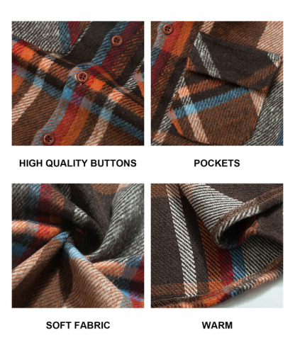ZITY Kid's Stylish Plaid Lapel Tweed Shirt Autumn Winter Long Sleeve Coat-ZPK006210 | Zitysports