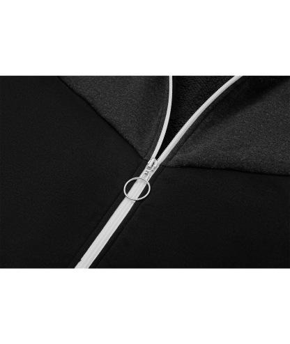 ZITY Women's Drawstring Full Zipper Color Block Fleece Hoodie-CUWFH01387