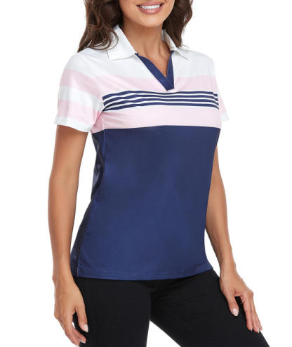 ZITY Women's Dri Fit Casual V Neck Golf Polo Shirt-CFWTX00037