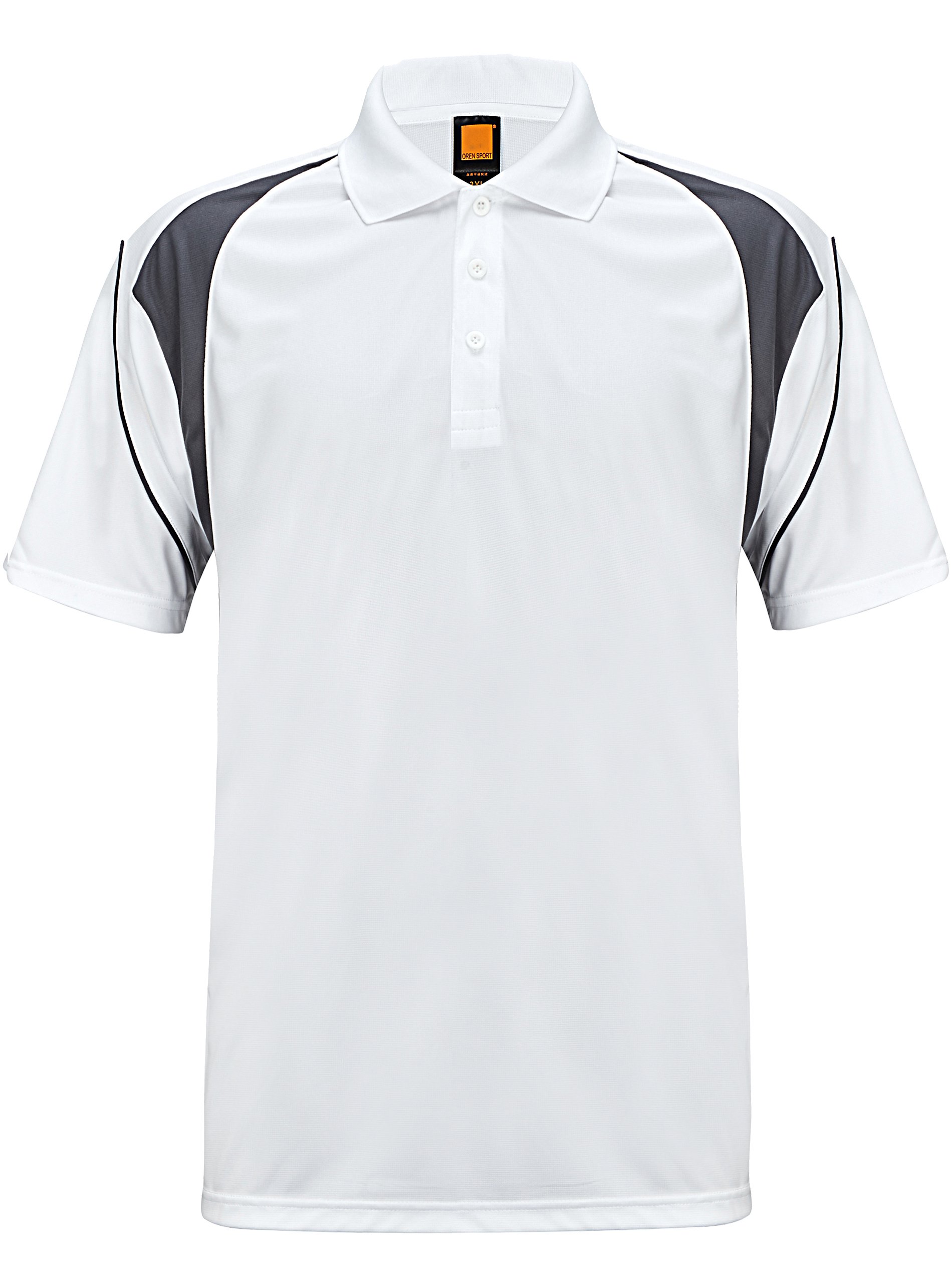 ZITY Men's Button Up Dri Fit White Polo Shirt-ZITY1022
