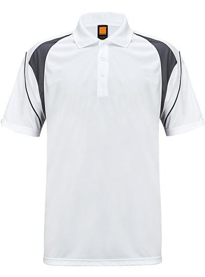 ZITY Men's Button Up Dri Fit White Polo Shirt-ZITY1022