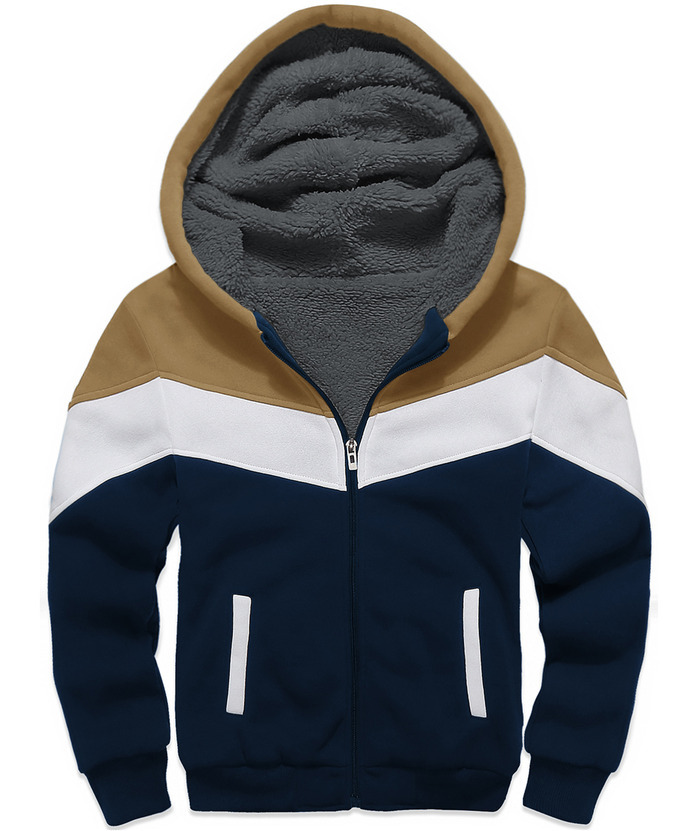 ZITY Boy's Collar Fleece Zip Up Hoodie-ZPK005858 | Zitysports