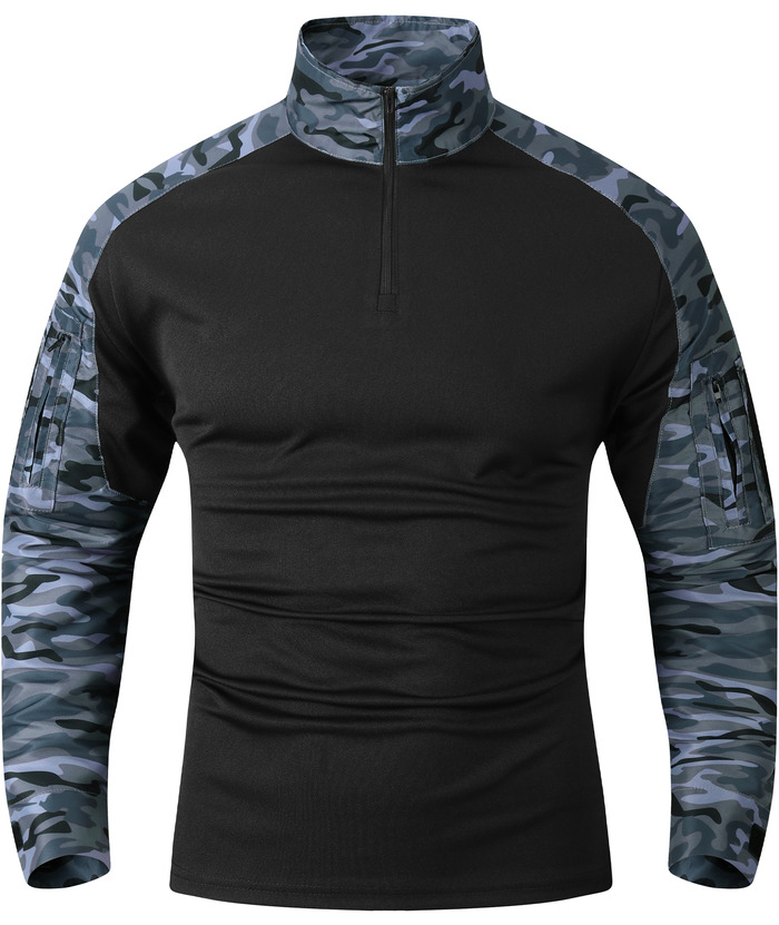 ZITY Men's Long Sleeve Quick Dry Camouflage Military Polo Shirt-ZPK005326 | Zitysports
