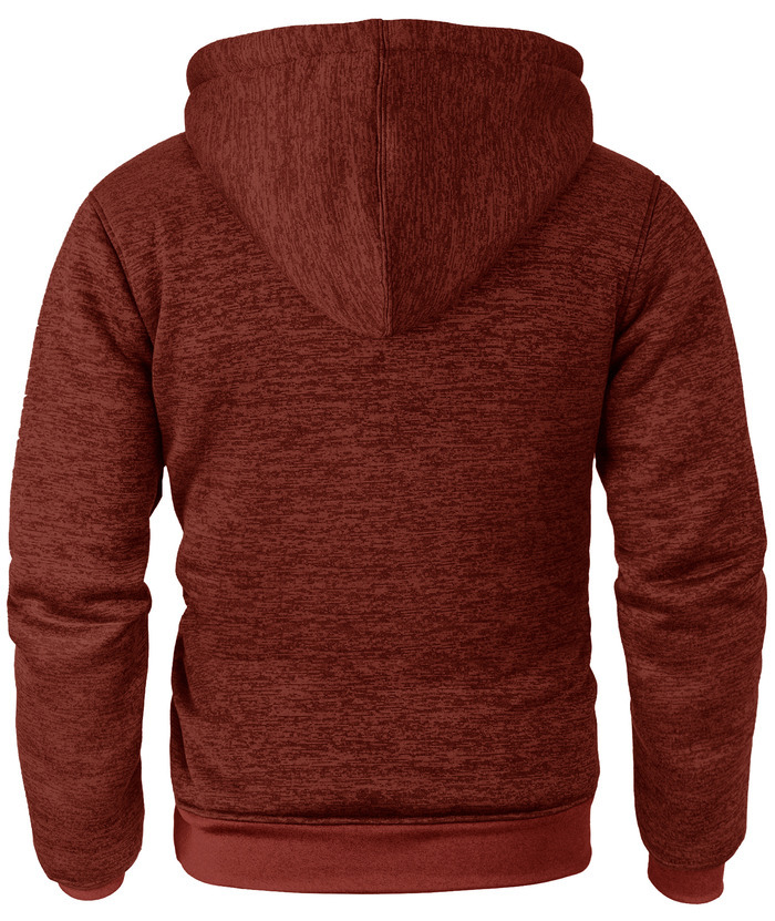 ZITY Men's Warm Fleece Solid Color Casual Zip Up Hoodie-ZPK005323 | Zitysports