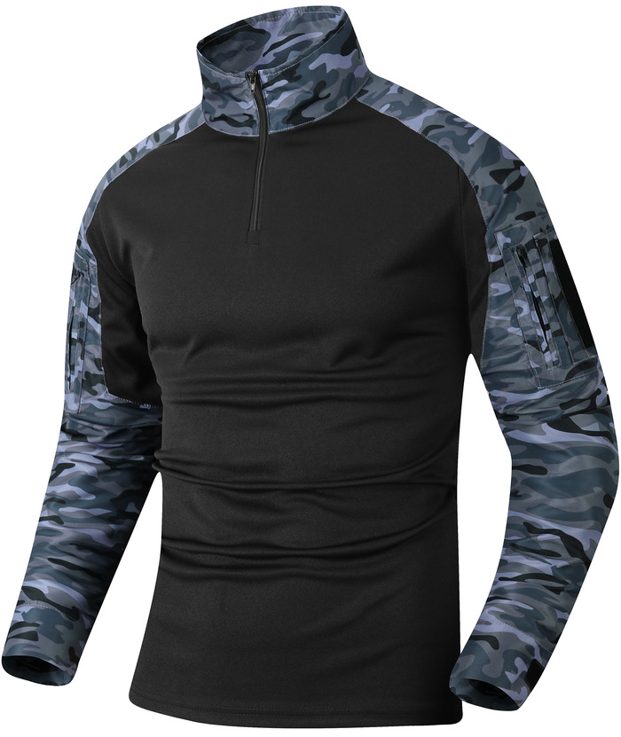 ZITY Men's Long Sleeve Quick Dry Camouflage Military Polo Shirt-ZPK005326 | Zitysports