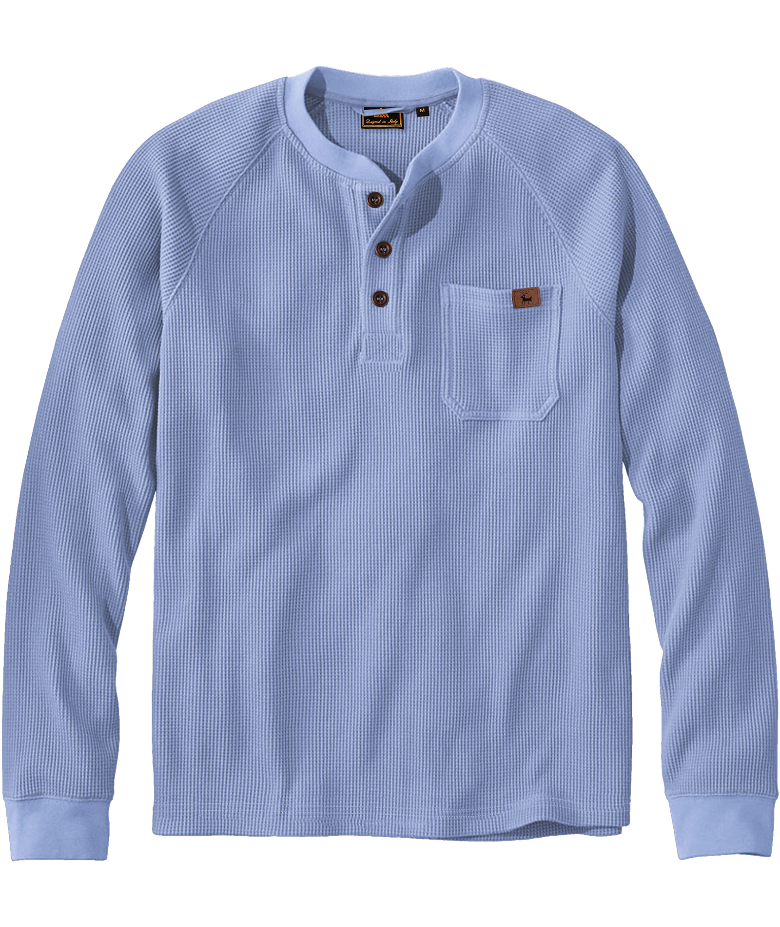 ZITY Men's Long Sleeve Casual Waffle Thermal Henley Shirt-CUMLS03493