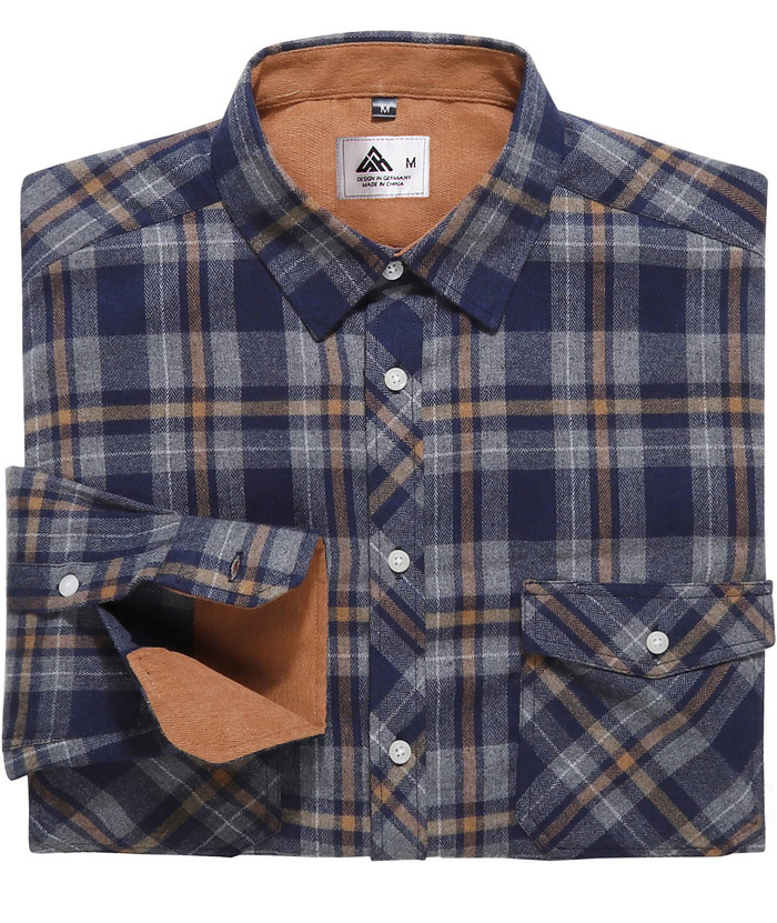 ZITY Men's Plaid Button Up Shirt with Flap Pocket Spring Fall Top-ZPK006565 | Zitysports