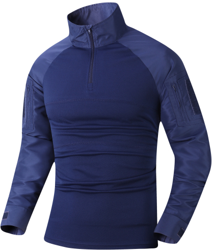 ZITY Men's Quarter Zip Up Long Sleeve Polo Shirt-CFMPO00042