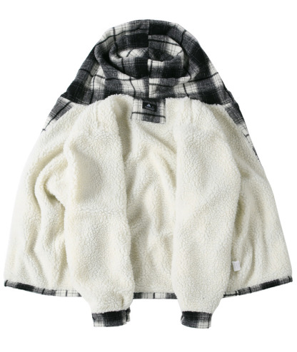 ZITY Men's  Sherpa Lined Soft Warm  Plaid Hooide Jacket-ZPK006045|Zitysports