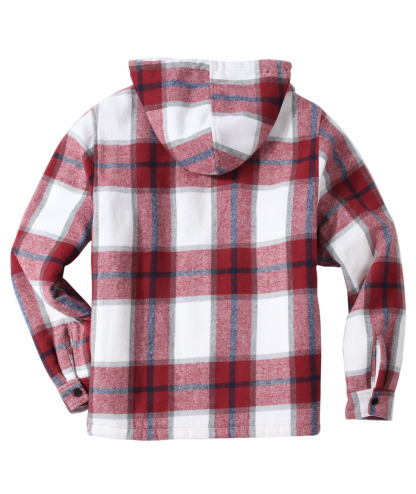 ZITY Men's  Sherpa Lined Soft Warm  Plaid Hooide Jacket-ZPK006045|Zitysports