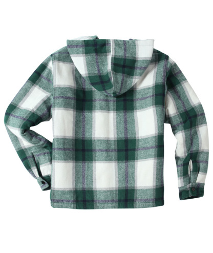 ZITY Men's  Sherpa Lined Soft Warm  Plaid Hooide Jacket-ZPK006045|Zitysports