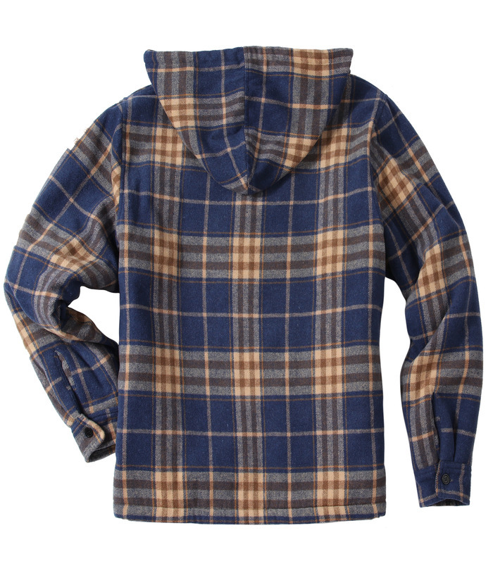 ZITY Men's Sherpa Lined Soft Warm Plaid Hooide Jacket-ZPK006045|Zitysports