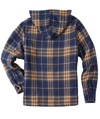 ZITY Men's  Sherpa Lined Soft Warm  Plaid Hooide Jacket-ZPK006045|Zitysports