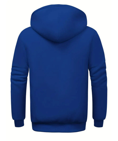 ZITY Men's Solid Hooded Jacket Thick Fleece Hoodie For Fall Winter-ZPK007270 | Zitysports