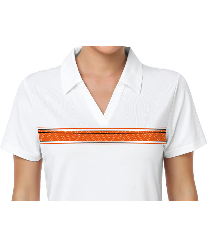 ZITY Women's Dri Fit Casual White Golf Polo Shirt-CUWPO02130