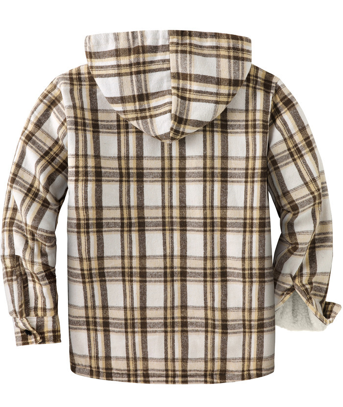 ZITY Men's  Sherpa Lined Soft Warm  Plaid Hooide Jacket-ZPK006045|Zitysports