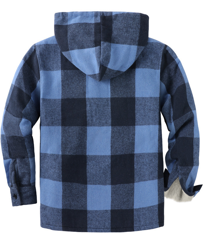 ZITY Men's  Sherpa Lined Soft Warm  Plaid Hooide Jacket-ZPK006045|Zitysports