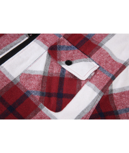ZITY Men's  Sherpa Lined Soft Warm  Plaid Hooide Jacket-ZPK006045|Zitysports