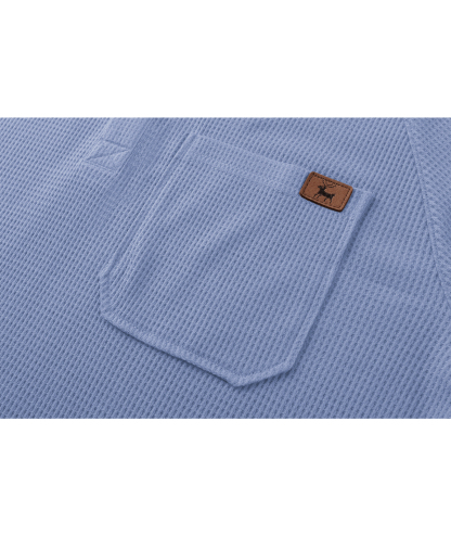 ZITY Men's Long Sleeve Casual Waffle Thermal Henley Shirt-CUMLS03493