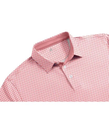 ZITY Men's Button Up Slim Fit Printed Polo Shirt-CUMPO05189