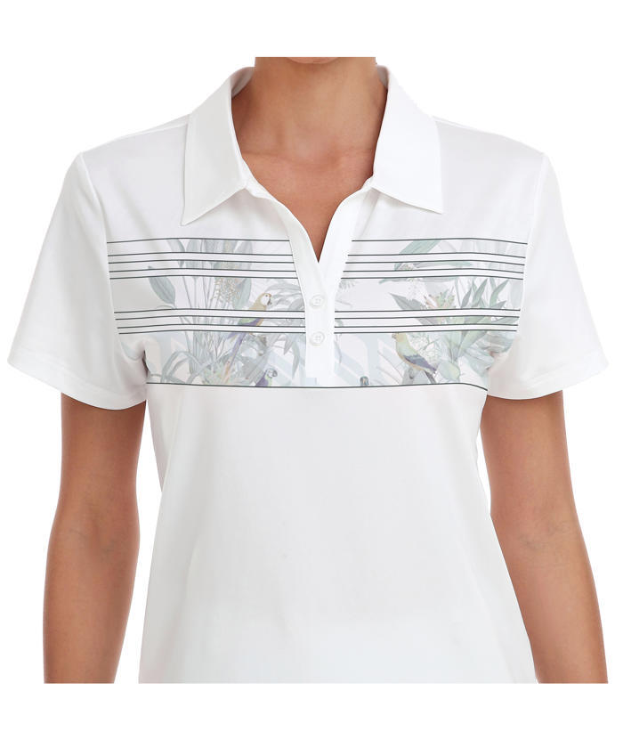 ZITY Women's Casual White Slim Fit Golf Polo Shirt-CUWPO02127