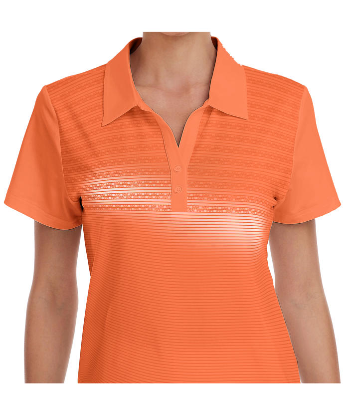 ZITY Women's Orange Slim Fit Casual Golf Polo Shirt-CUWPO02128