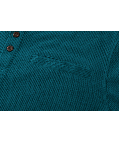 ZITY Men's Button Up Long Sleeve Slim Fit Henley Shirt-CUMLS03492