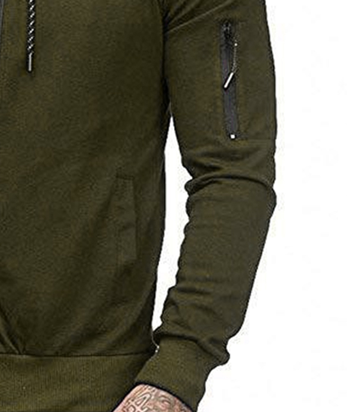 ZITY Men's Full-Zip Long Sleeve Workout Slim Fit Outdoor Hoodie-DUMFH04985|Zitysports