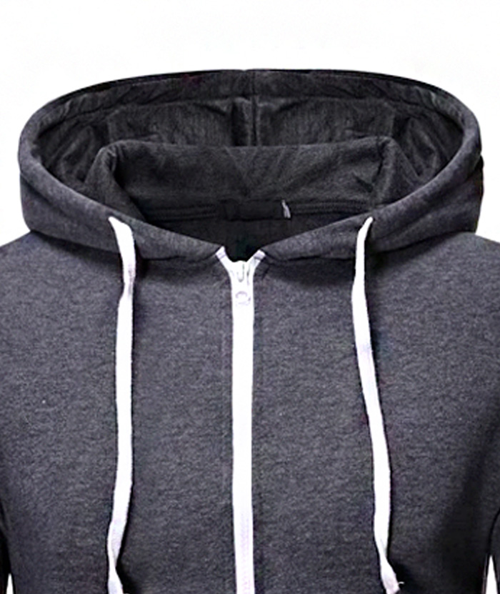 ZITY Men's Light Weight Long Sleeve Full Zip Loose Hoodie-DUMFH05073|Zitysports