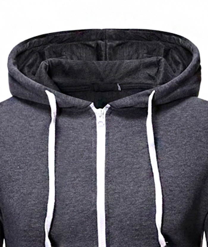 ZITY Men's Light Weight Long Sleeve Full Zip Loose Hoodie-DUMFH05073|Zitysports
