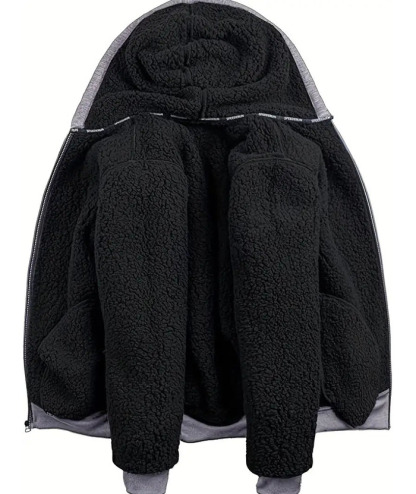 ZITY Men's Warm Fleece Solid Color Casual Zip Up Hoodie-ZPK005323 | Zitysports