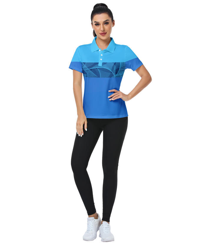 ZITY Women's Casual Printed Dri Fit Golf Polo Shirt-CUWPO02414