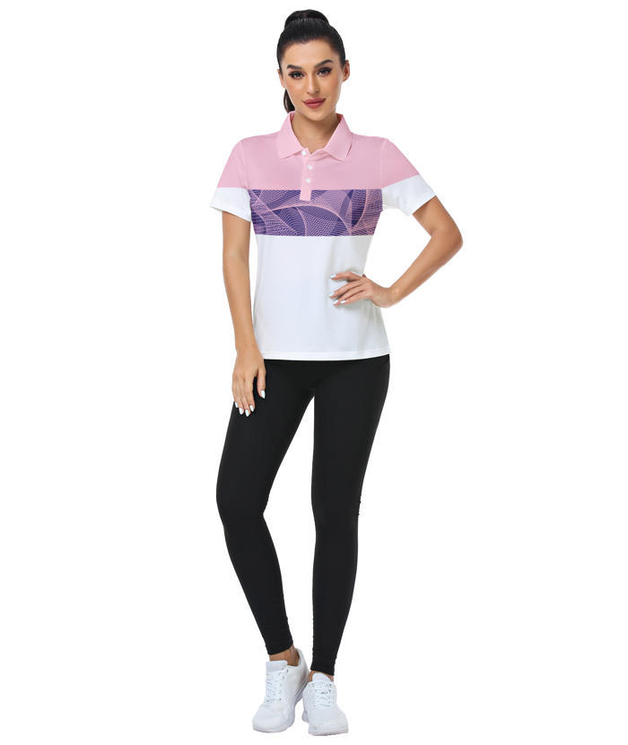 ZITY Women's Casual Printed Dri Fit Golf Polo Shirt-CUWPO02414