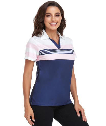 ZITY Women's Dri Fit Casual V Neck Golf Polo Shirt-CFWTX00037