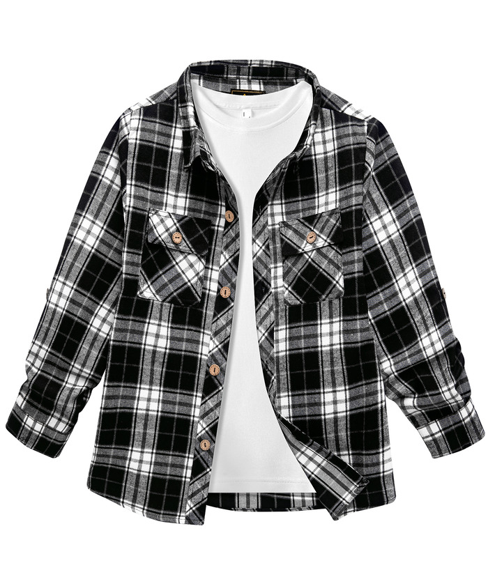 ZITY Men's Long Sleeve Casual Button Down Plaid Flannel Shirt-ZPK005339 | Zitysports