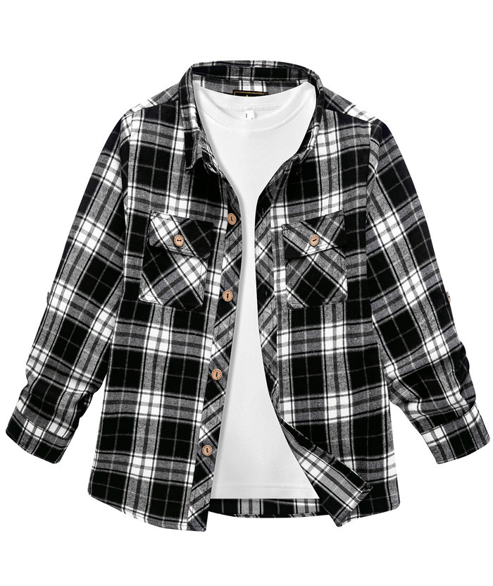 ZITY Men's Long Sleeve Casual Button Down Plaid Flannel Shirt-ZPK005339 | Zitysports