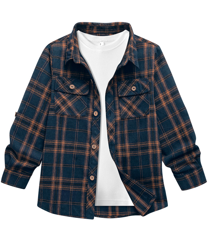 ZITY Men's Long Sleeve Casual Button Down Plaid Flannel Shirt-ZPK005339 | Zitysports