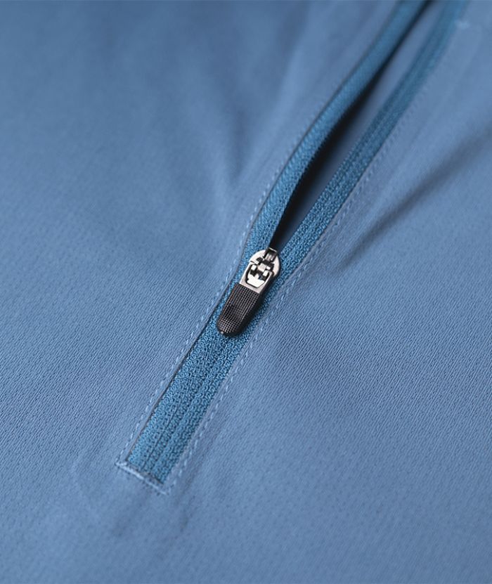 ZITY Men's Quarter Zip Stand Collar Long Sleeve Polo Shirt-88170