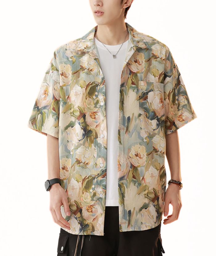 ZITY Men's Summer Casual Short Sleeve Printed Hawaiian Shirts