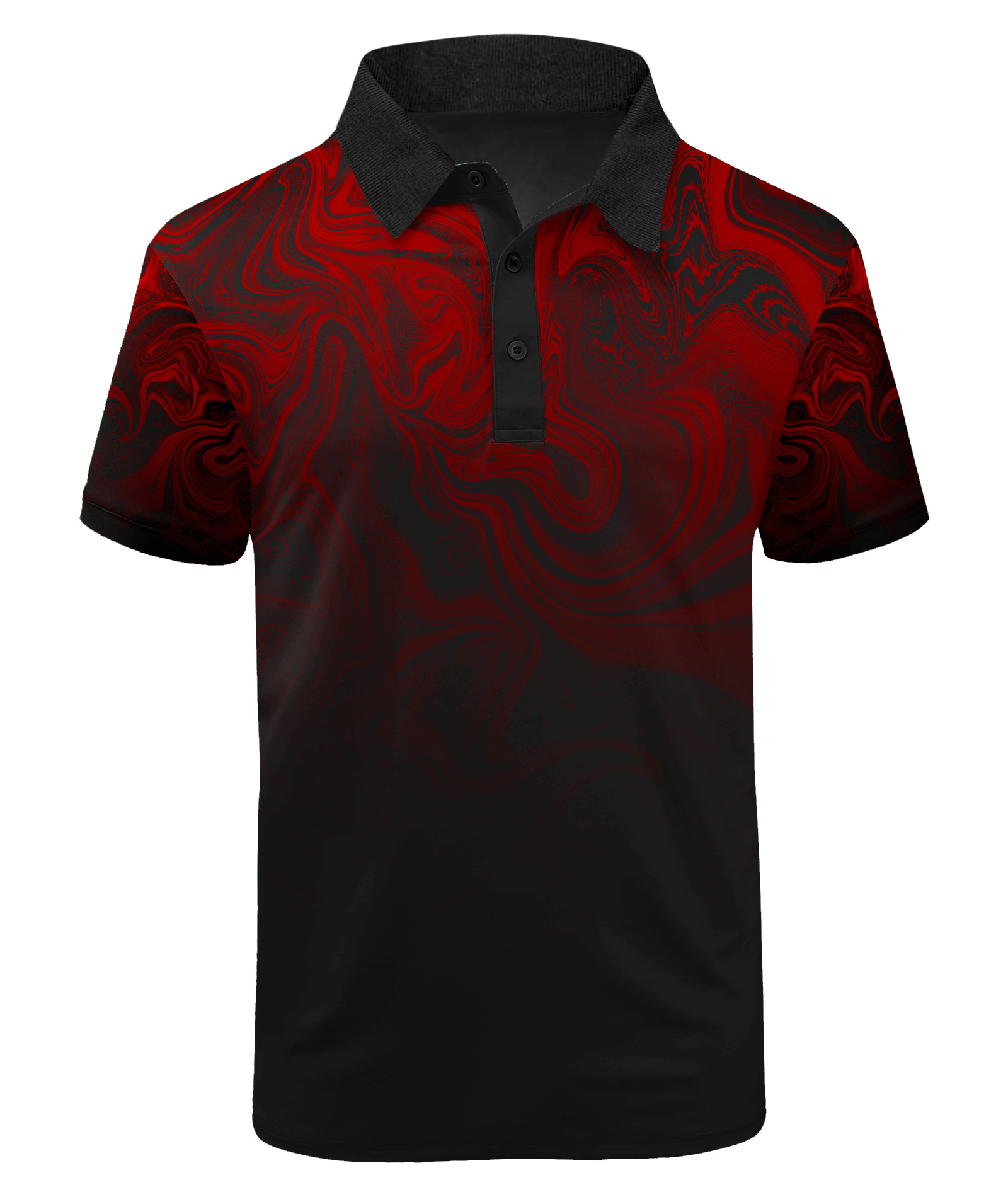 ZITY Men's Button Up Printed Dri Fit Polo Shirt-GFMPO00040