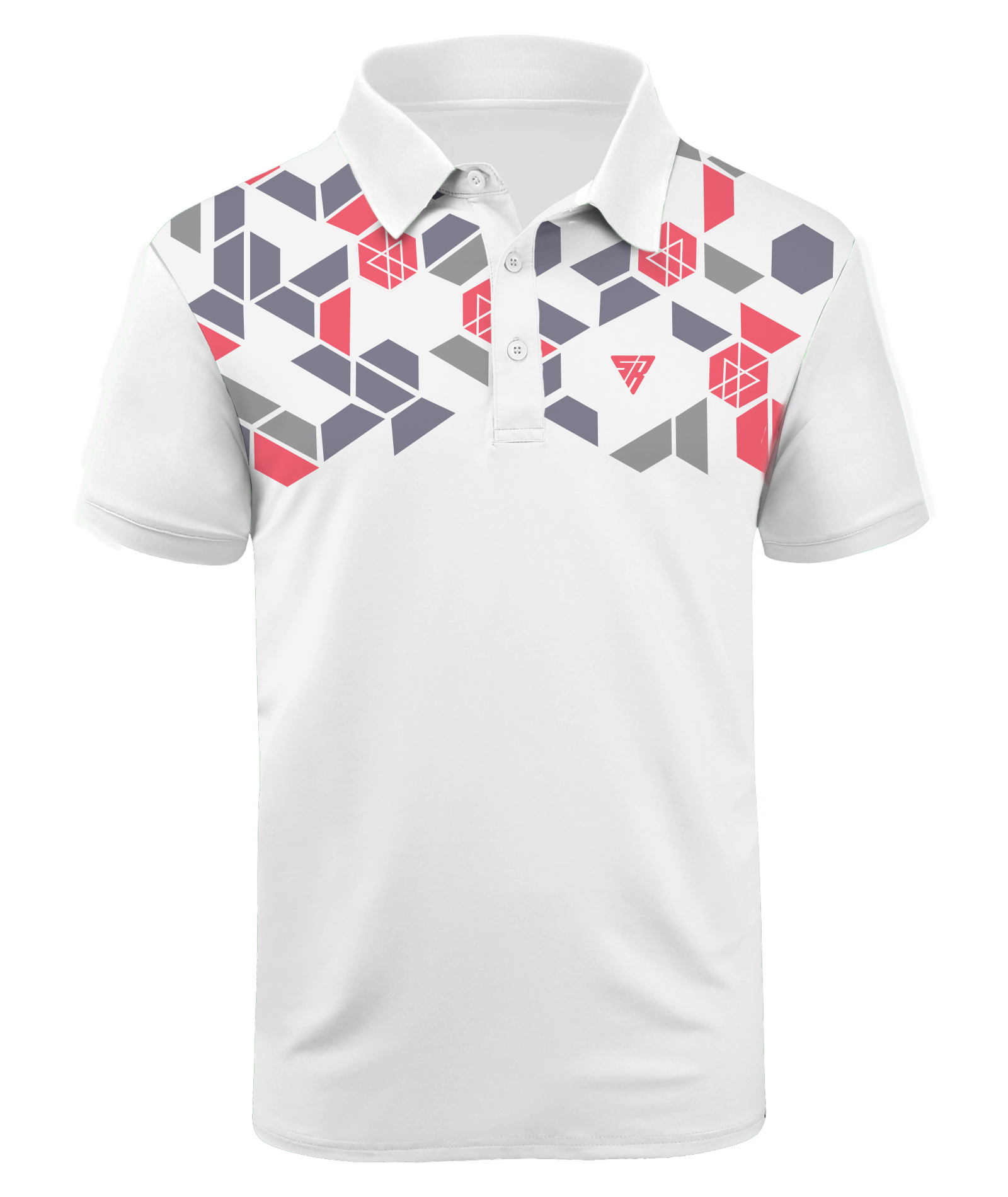ZITY Men's Button Up Dri Fit Print Polo Shirt-CFMPO00077