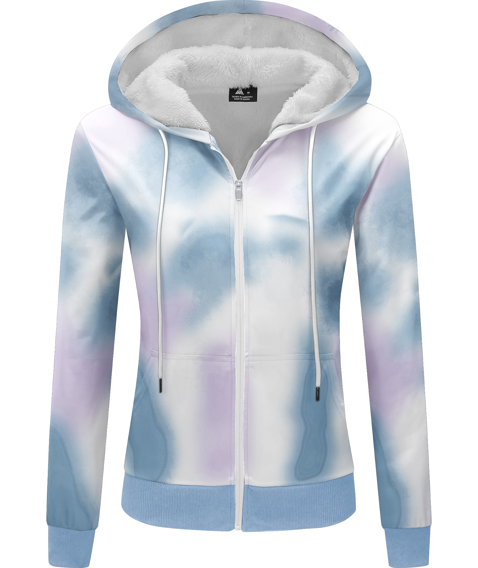 ZITY Women's Full Zipper Dyed Fleece Hoodie-CUWFH01514