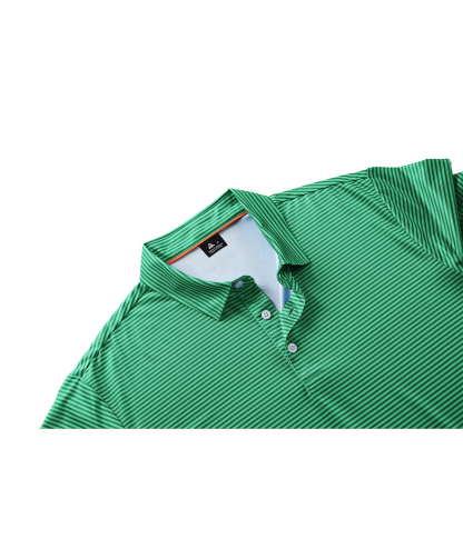 ZITY Men's Button Up Dri Fit Strip Polo Shirt-TUMPO00062