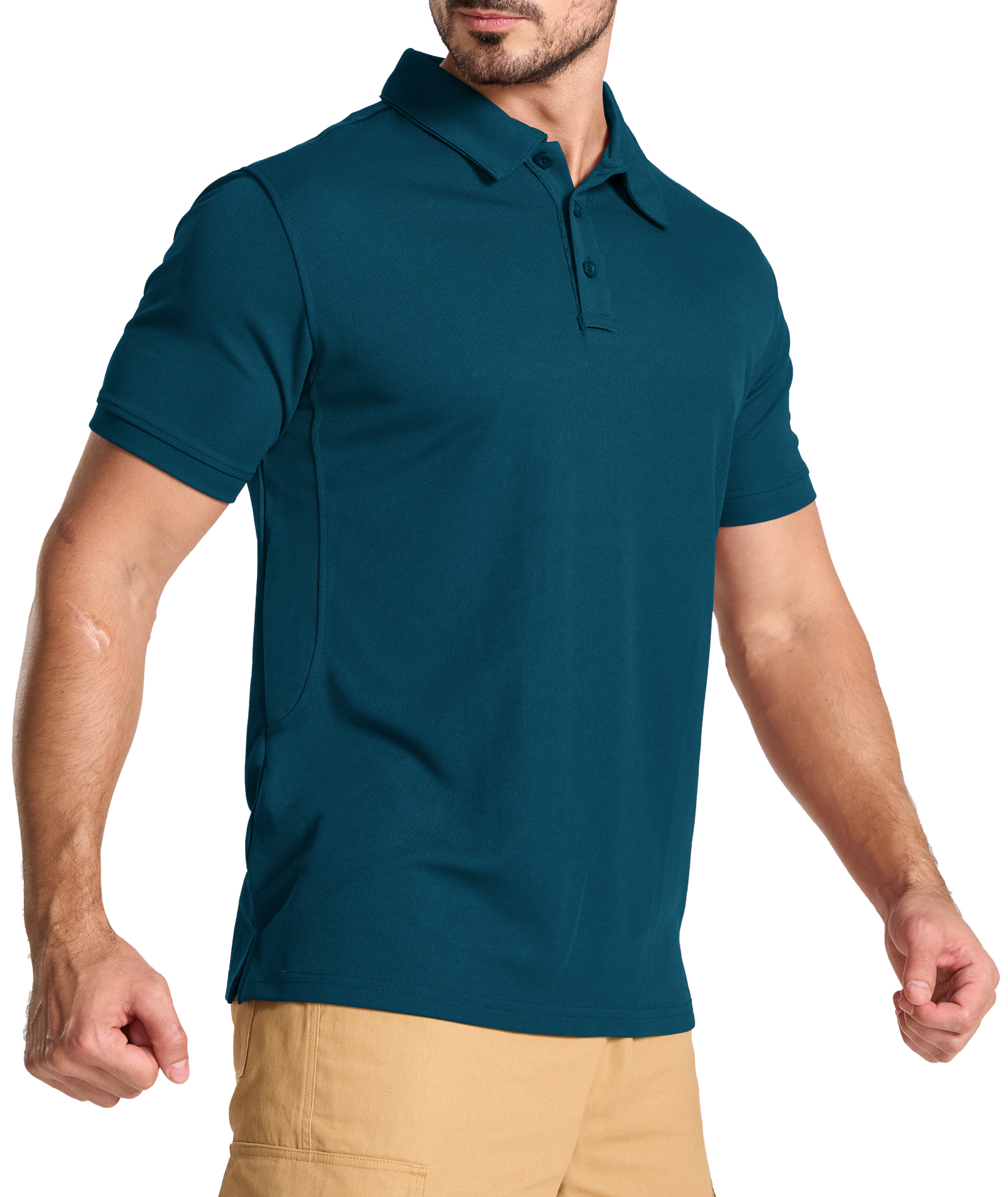 ZITY Men's Slim Fit Button Up Golf Polo Shirt-CUMPO03930
