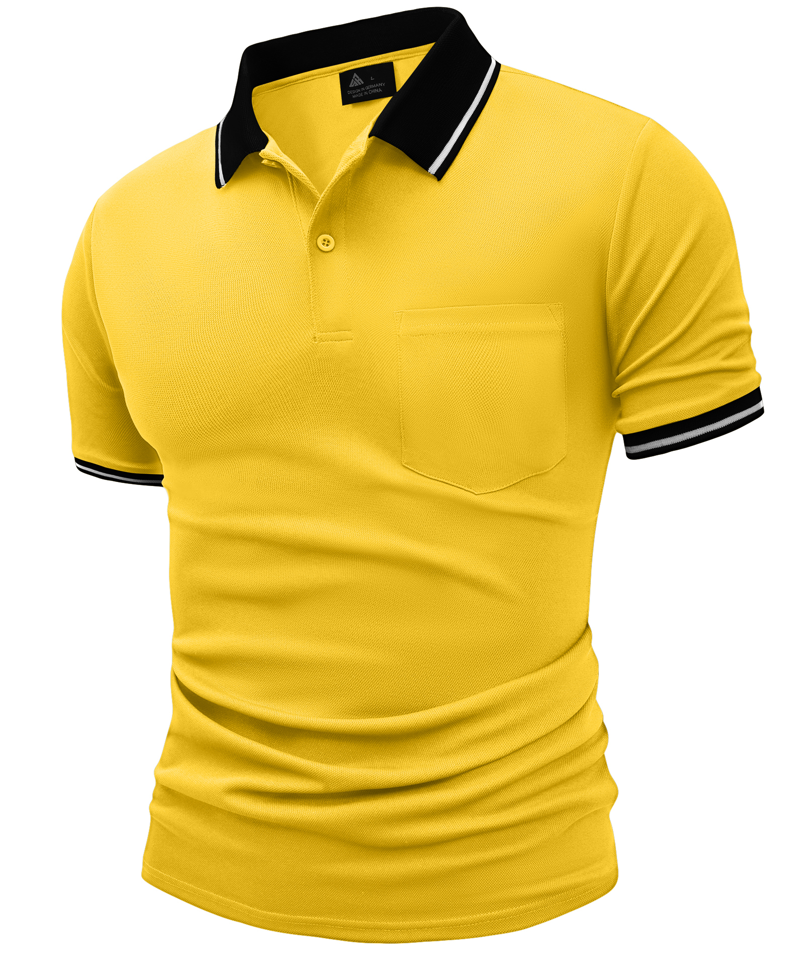 ZITY Men's Contrast Collar Slim Fit Polo Shirt-CUMPO05144