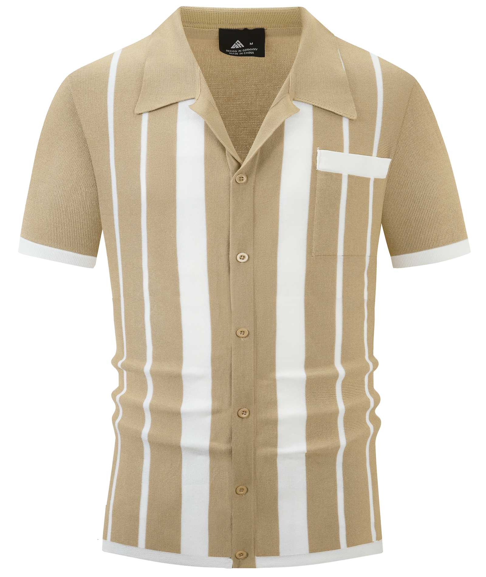 ZITY Men's Button Down Knitted Stripe Dry Fit Casual Polo Shirt-CUMPO01701 | Zitysports