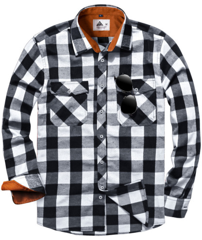 ZITY Men's Plaid Button Up Shirt with Flap Pocket Spring Fall Top-ZPK006565 | Zitysports