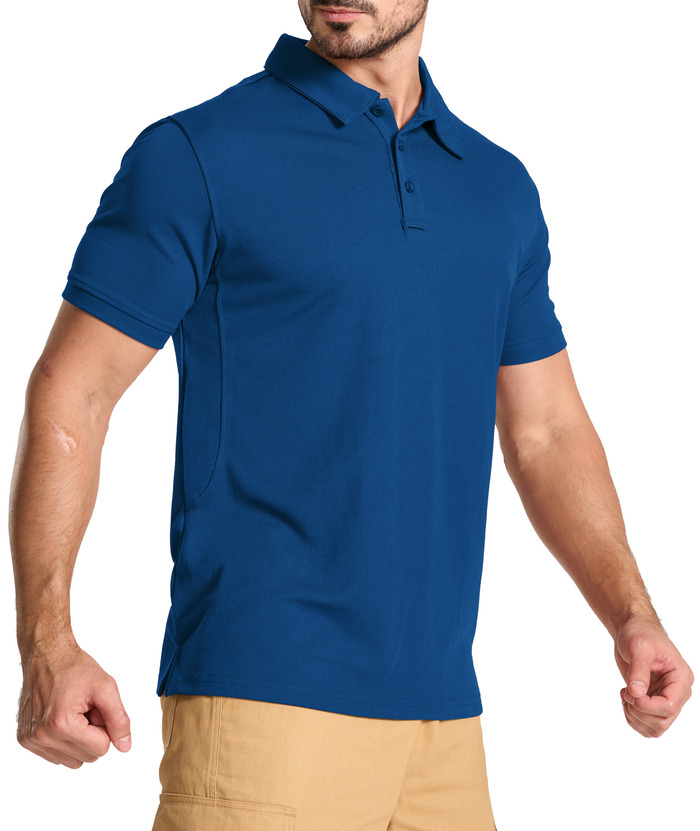 3 Pack Men's Button Up Dri Fit Sports Polo Shirt-CZUHE00101