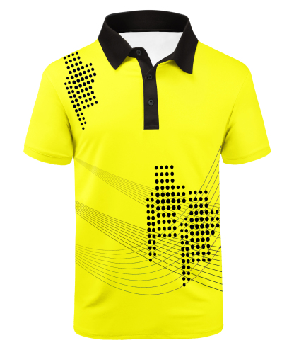 ZITY Men's Button Up Slim Fit Printed Polo Shirt-APOH700039