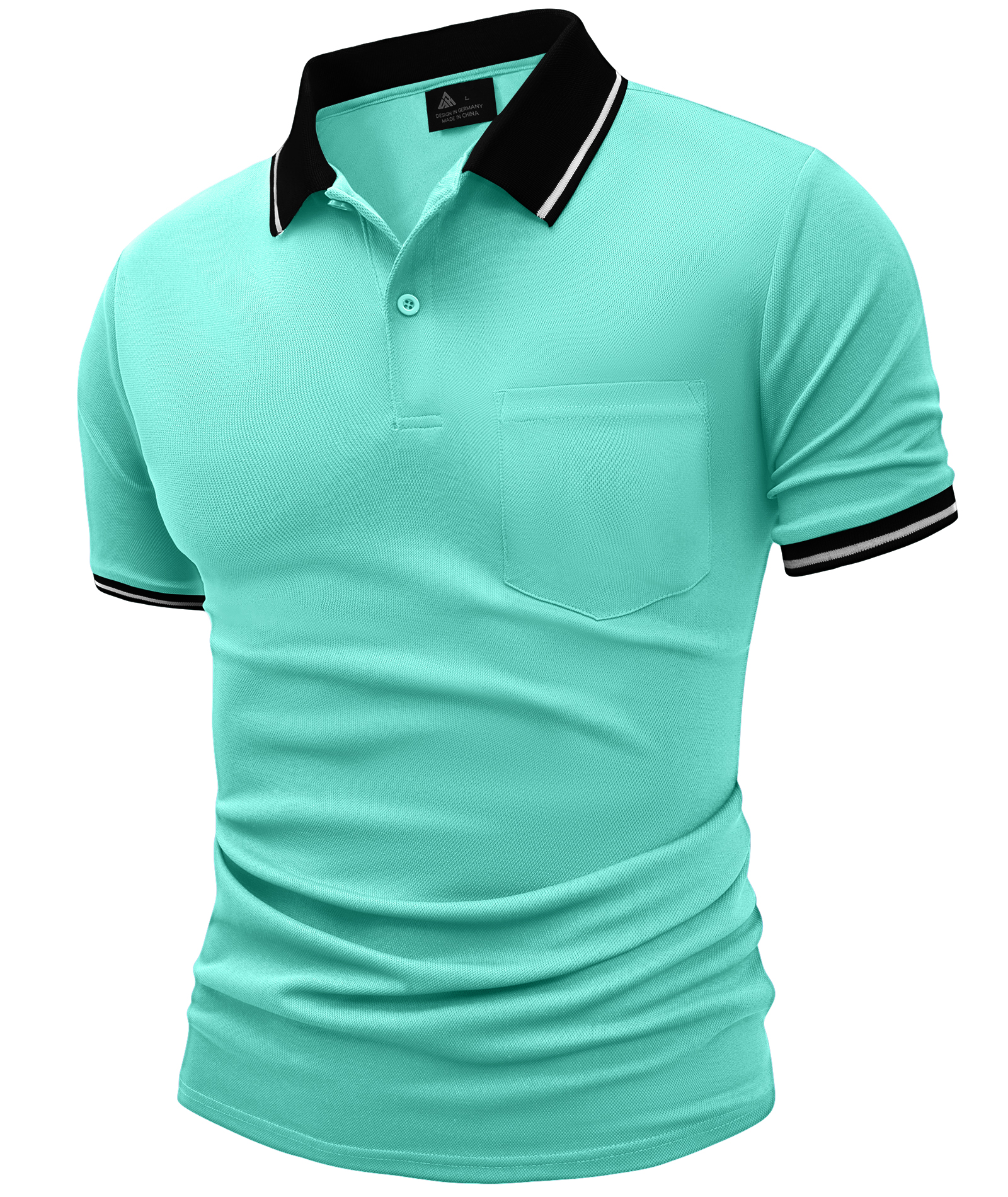 ZITY Men's Contrast Collar Slim Fit Polo Shirt-CUMPO05144